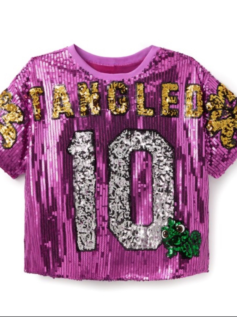 Her Universe x Disney -Sequin 'Tangled' Rapunzel Cropped Short Sleeve Jersey Tee - Picture 2 of 7
